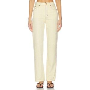 SLVRLAKE London High Rise Straight Leg In Natural White Jeans 25 Rigid Denim